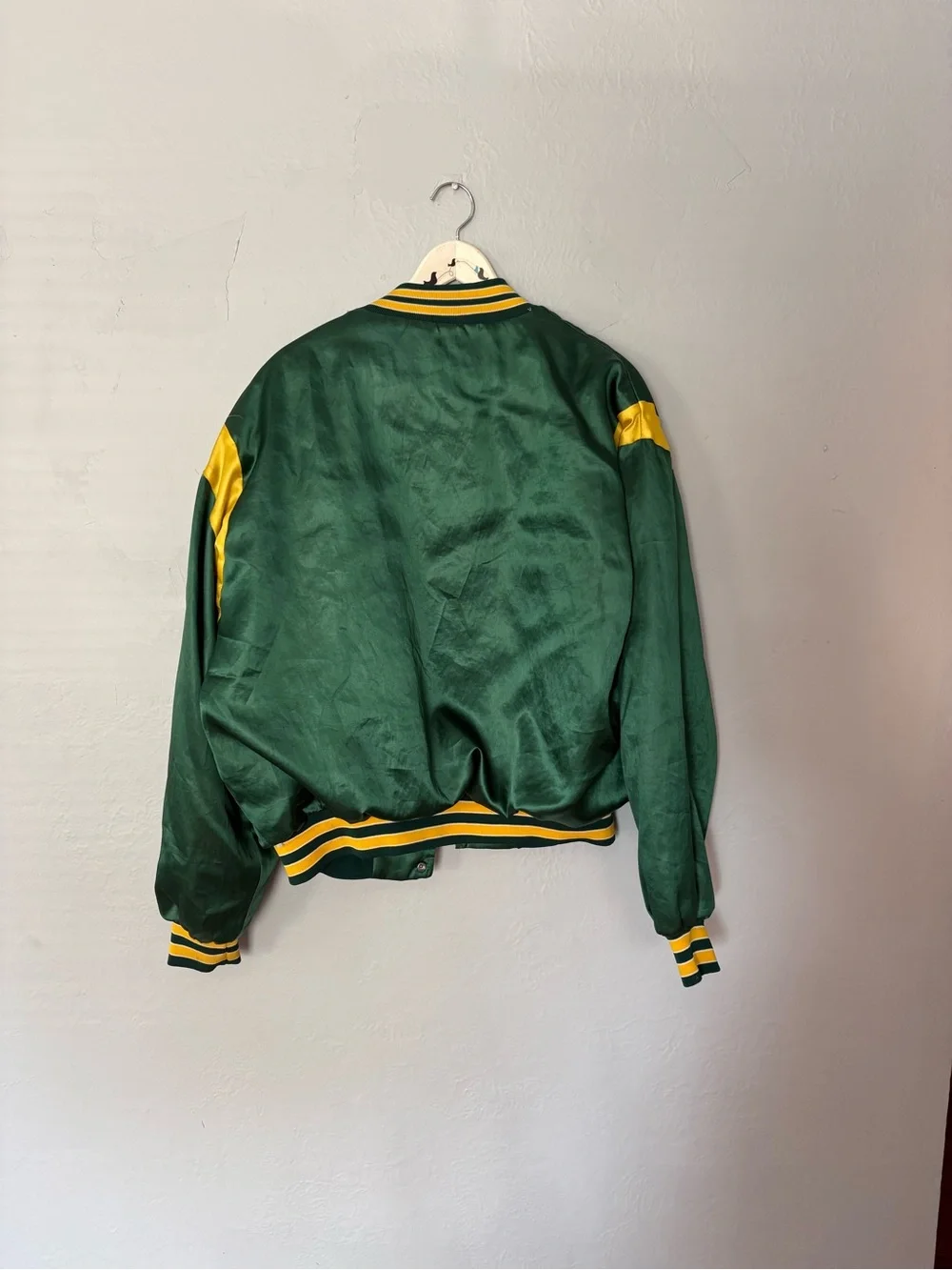 Vintage Green & Yellow Packers Satin Bomber Jacket